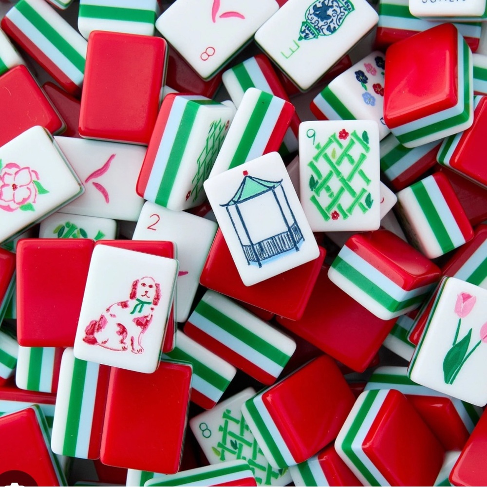 Colorful Mahjong Tiles Set